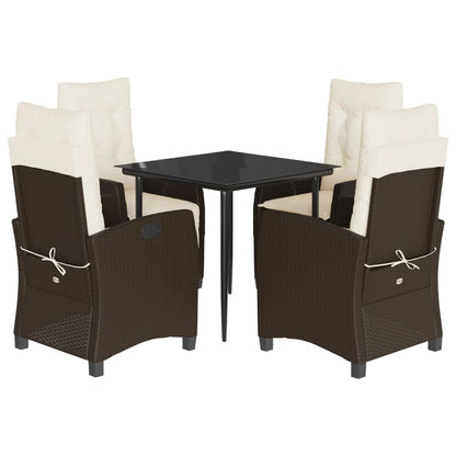 Garden Dining Set Brown, Cream