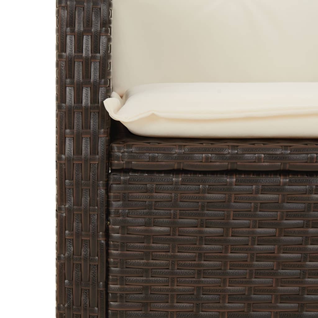 Garden Dining Set Brown, Cream