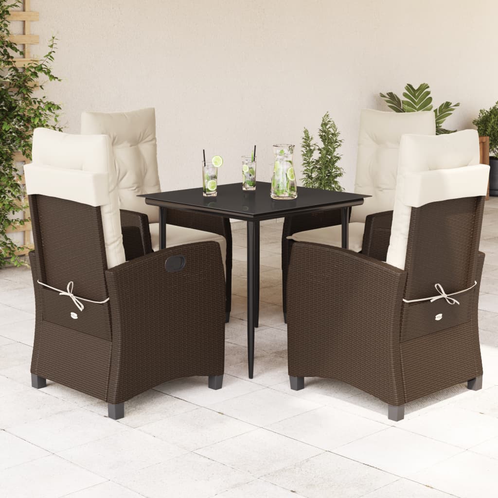 Garden Dining Set Brown, Cream