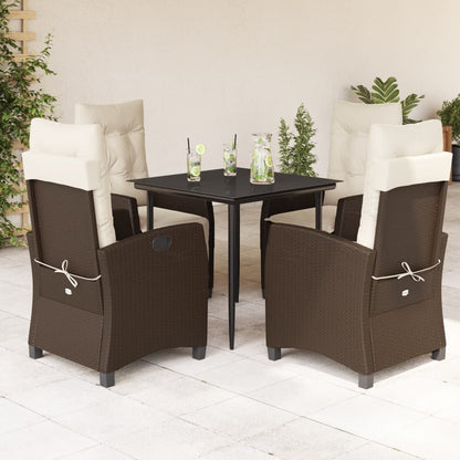 Garden Dining Set Brown, Cream