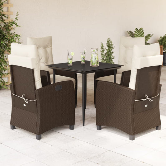Garden Dining Set Brown, Cream