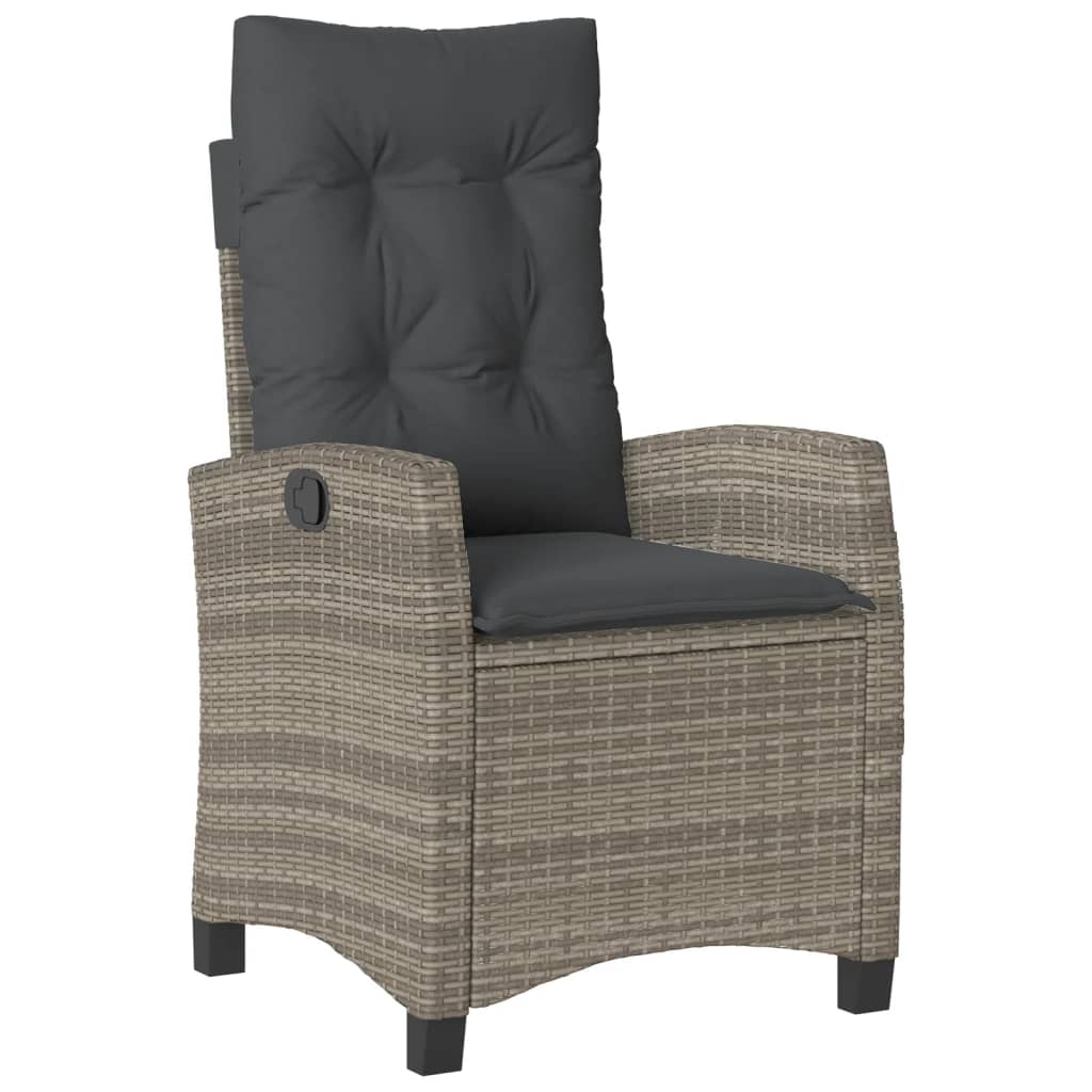 Garden Dining Set Grey and Black