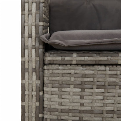 Garden Dining Set Grey PE Rattan 5 Piece Adjustable Armrests