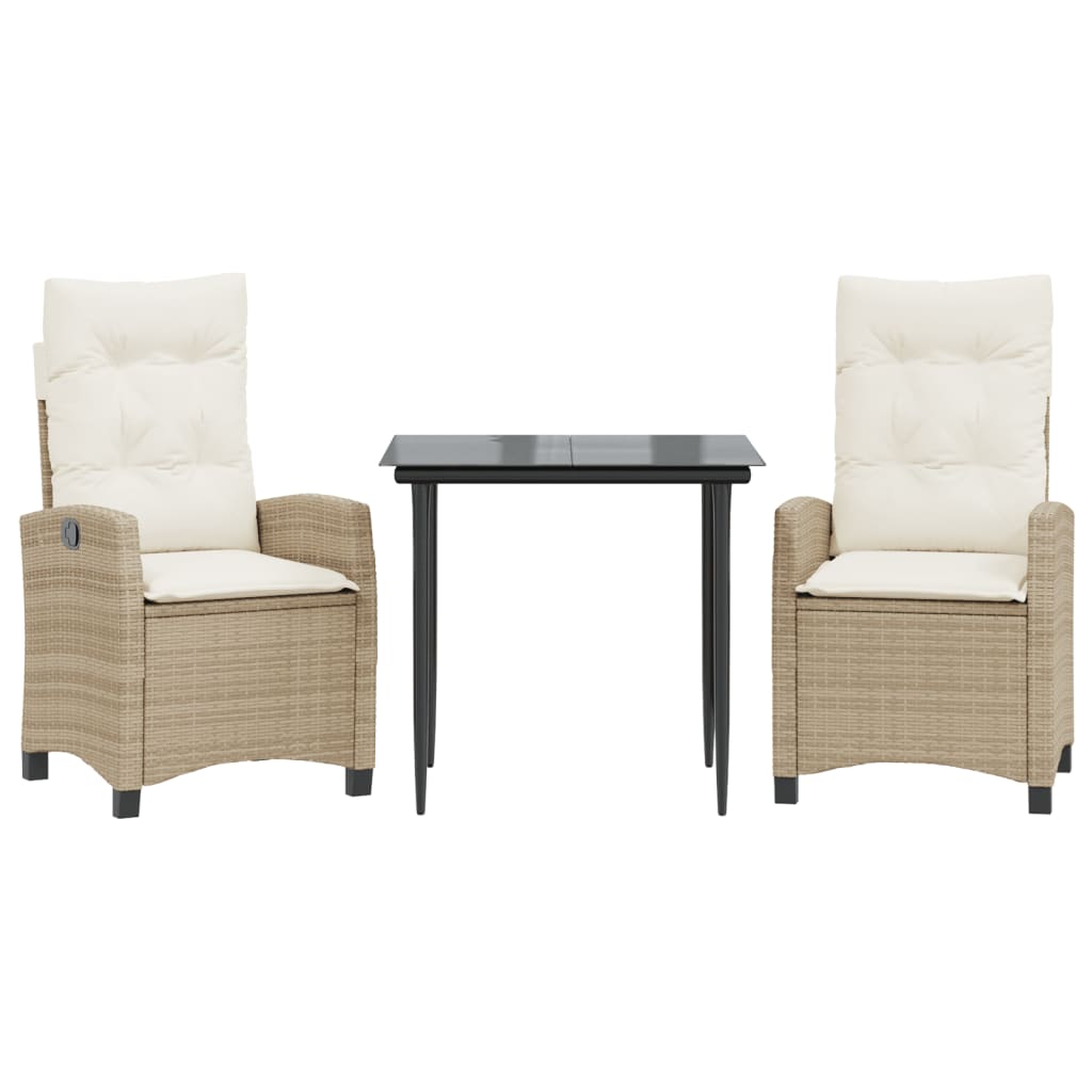 Garden Dining Set Beige, Black, Cream white