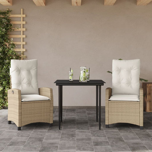 Garden Dining Set Beige, Black, Cream white