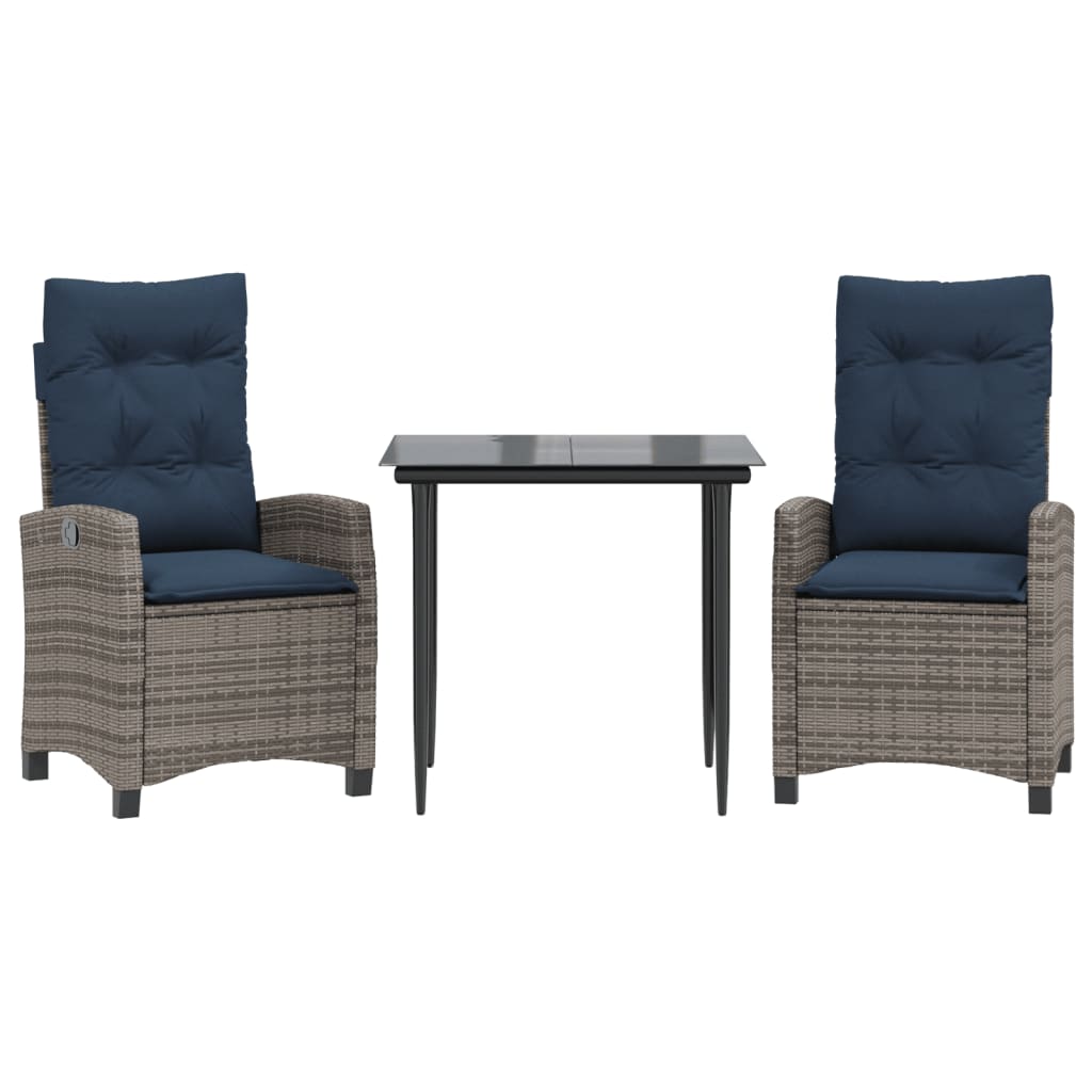 Garden Dining Set Grey, Navy Blue, Black