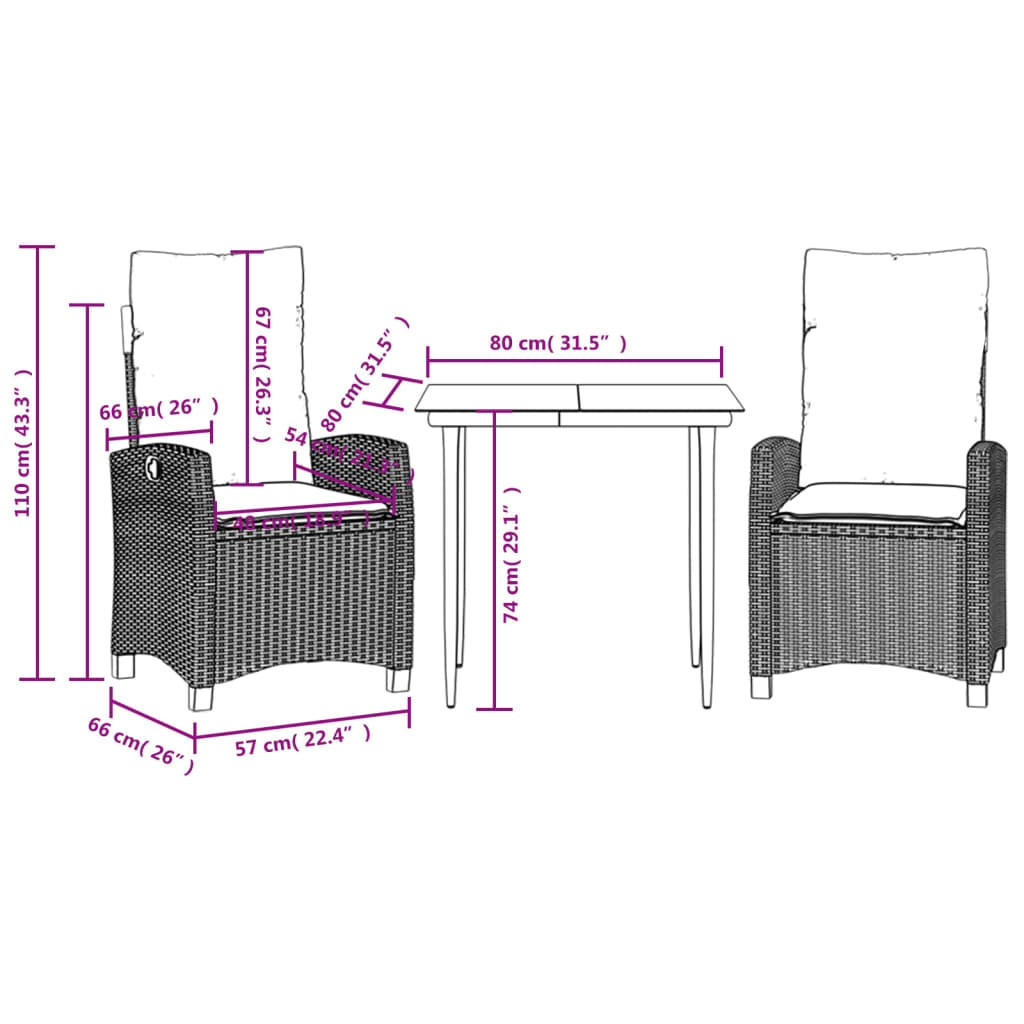 Garden Dining Set Grey, Navy Blue, Black
