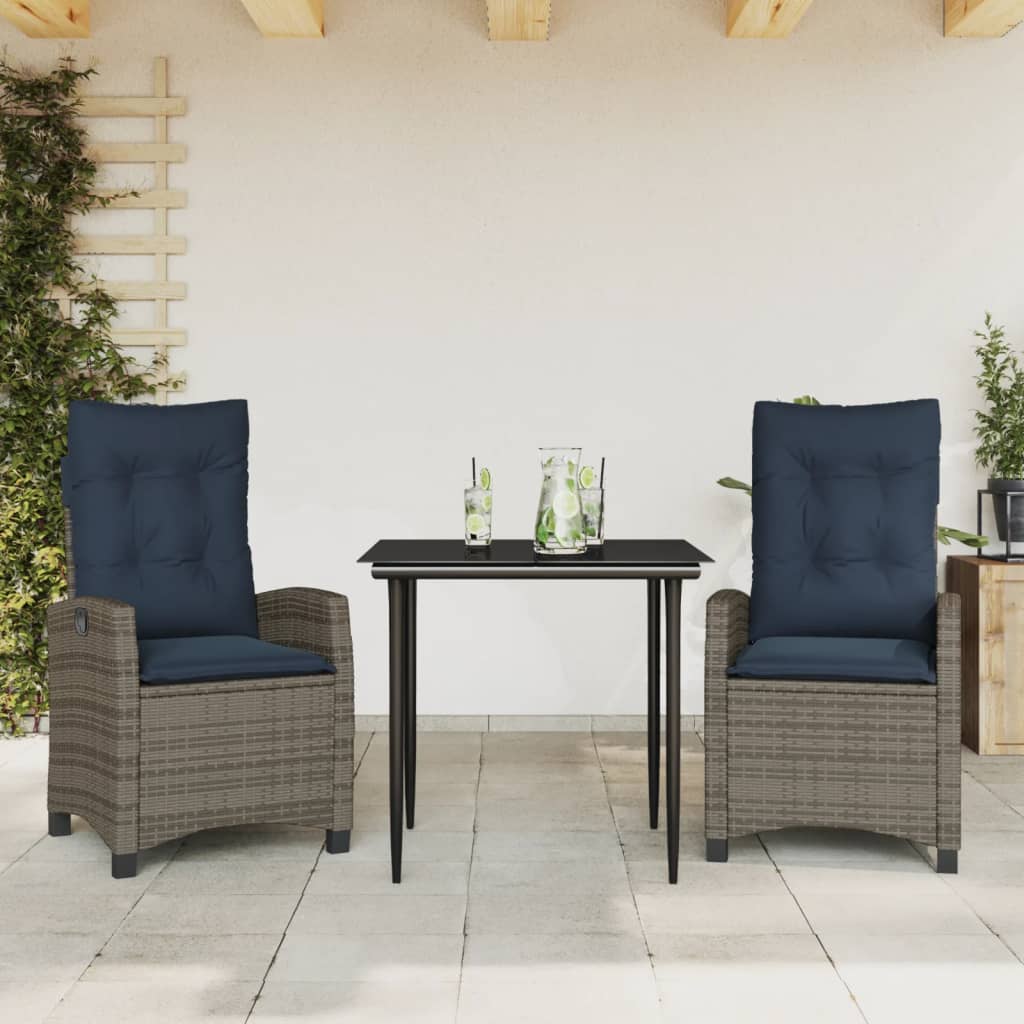 Garden Dining Set Grey, Navy Blue, Black
