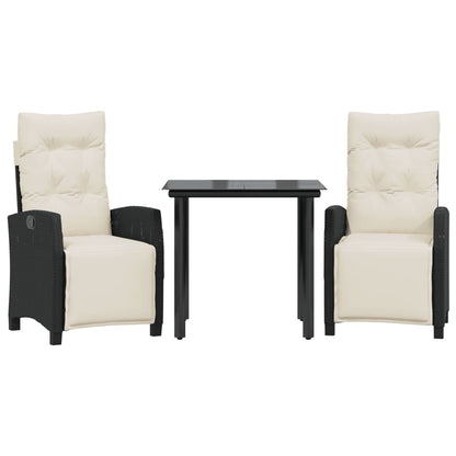 Garden Dining Set Black, Cream White