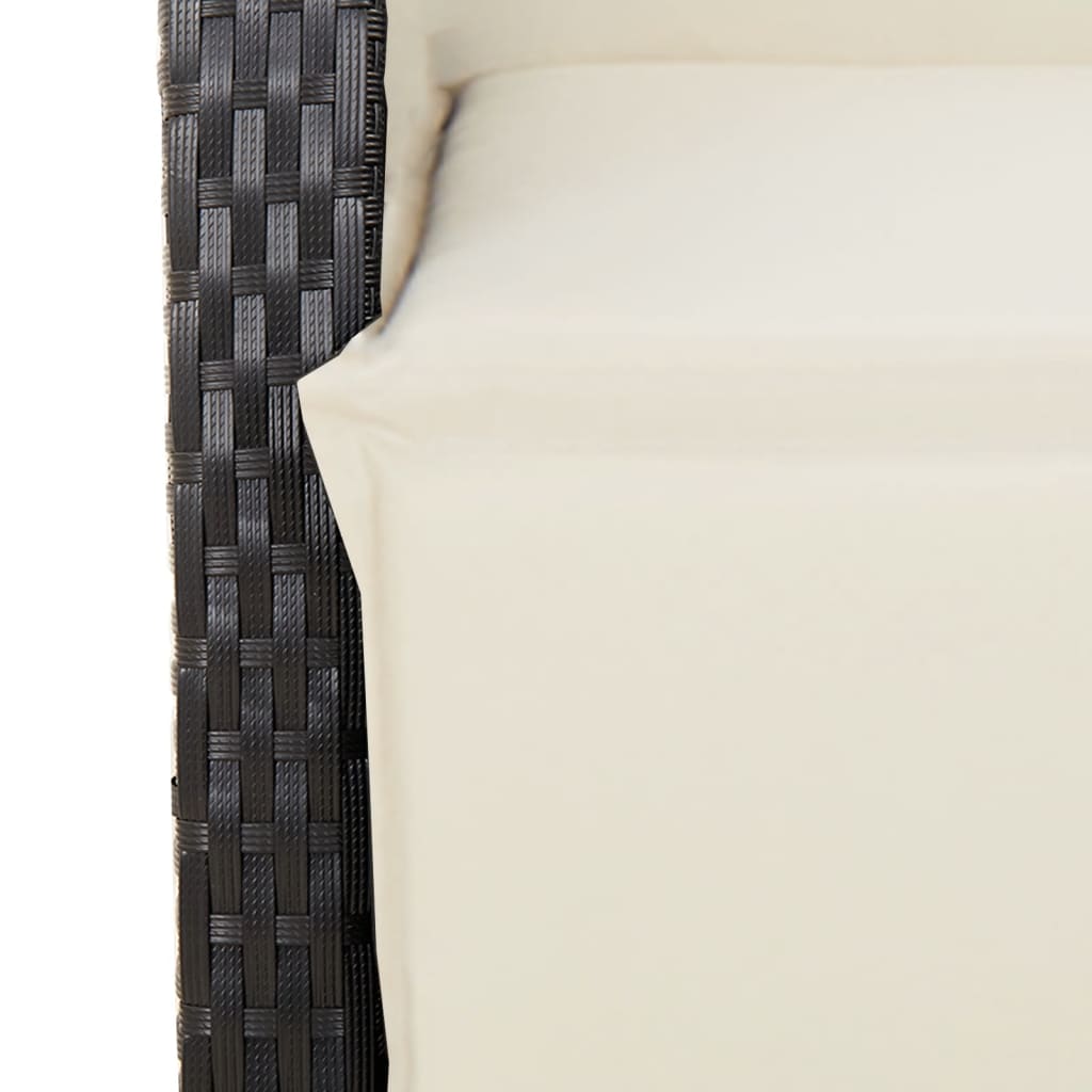 Garden Dining Set Black, Cream White