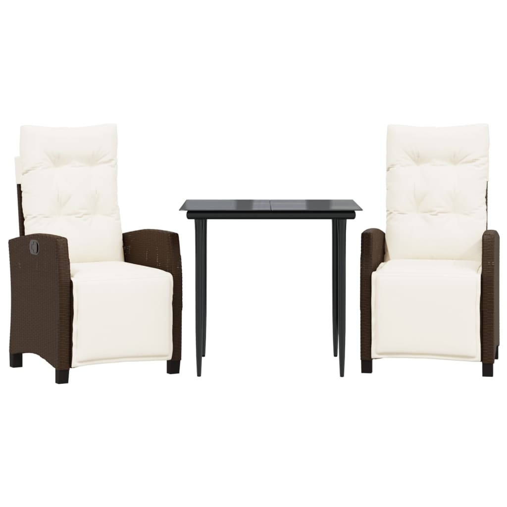 Garden Dining Set Brown, Cream White, Black