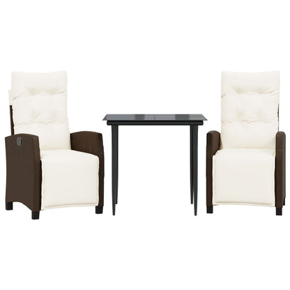 Garden Dining Set Brown, Cream White, Black