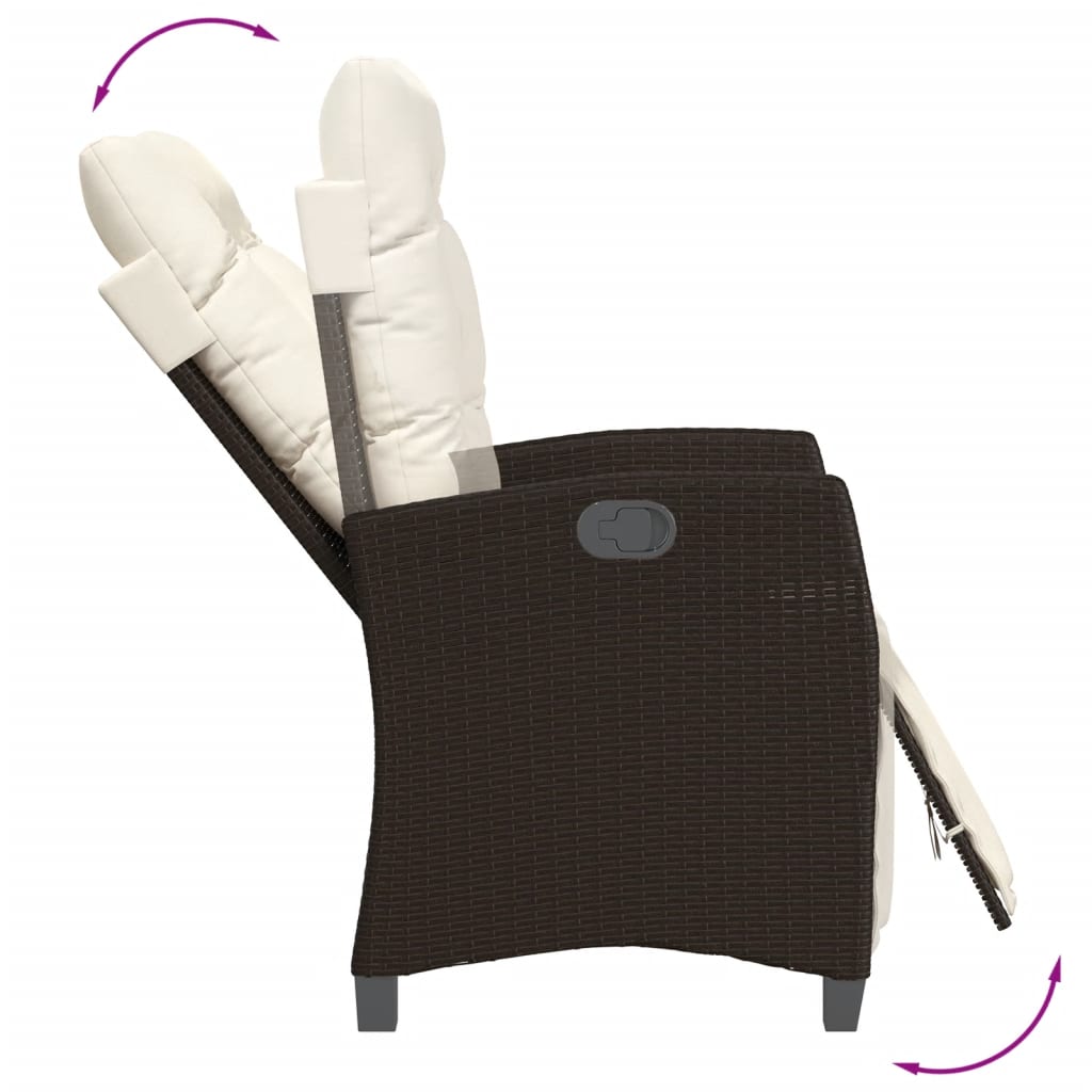 Garden Dining Set Brown, Cream White, Black