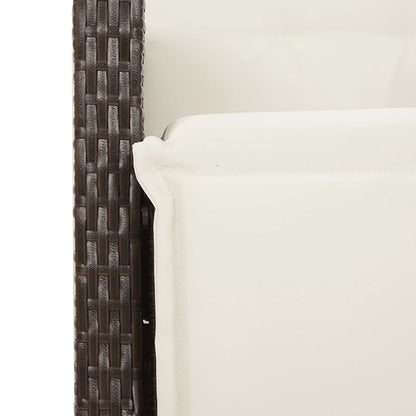Garden Dining Set Brown, Cream White, Black
