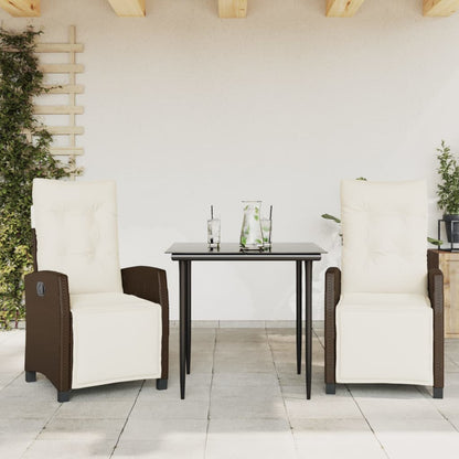 Garden Dining Set Brown, Cream White, Black