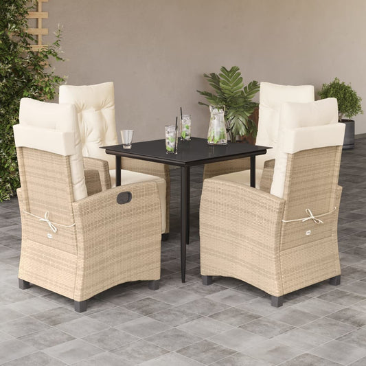 Garden Dining Set Beige, Black