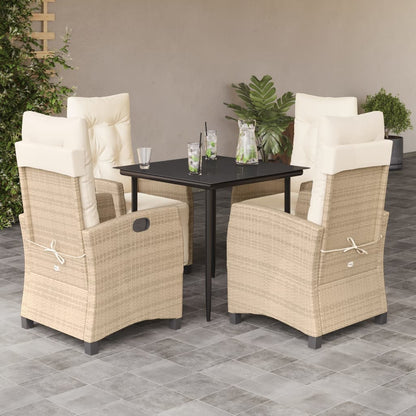 Garden Dining Set Beige, Black