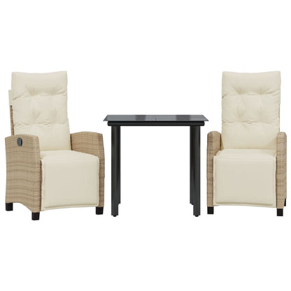 Garden Dining Set Beige, Black, Cream White