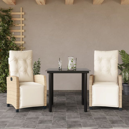 Garden Dining Set Beige, Black, Cream White