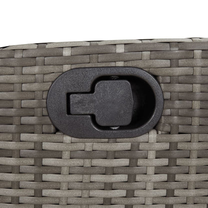 Garden Dining Set Grey PE rattan 31.5 x 31.5 in for the table