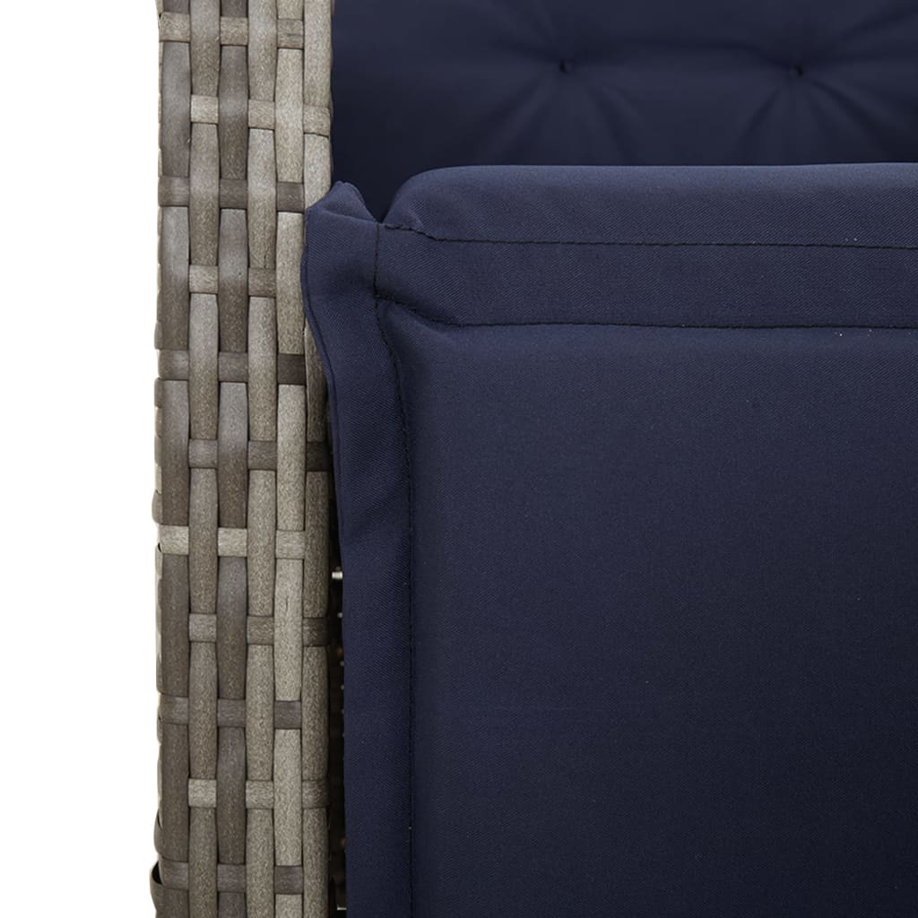 Garden Dining Set Grey Poly Rattan 5 Piece Set