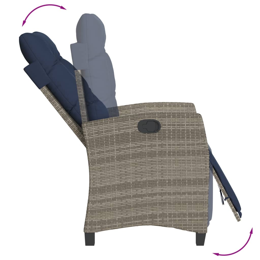 Garden Dining Set Grey, Black, Navy Blue