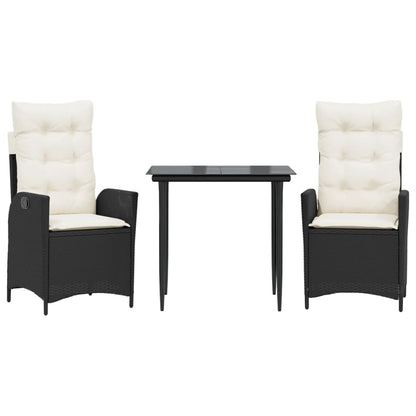 Garden Dining Set Black, Cream White