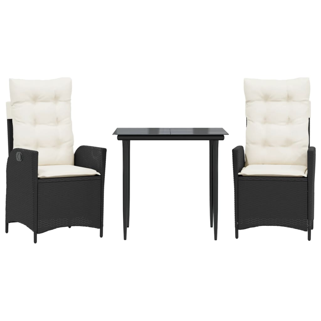 Garden Dining Set Black, Cream White