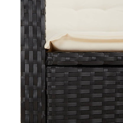 Garden Dining Set Black, Cream White