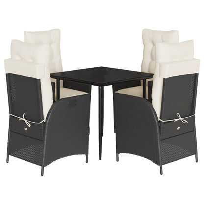 Garden Dining Set Black, Cream white