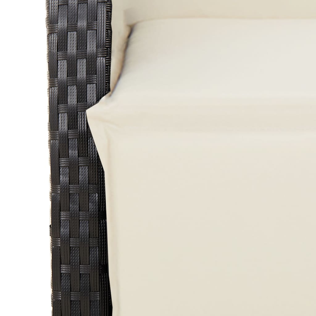 Garden Dining Set Black, Cream white