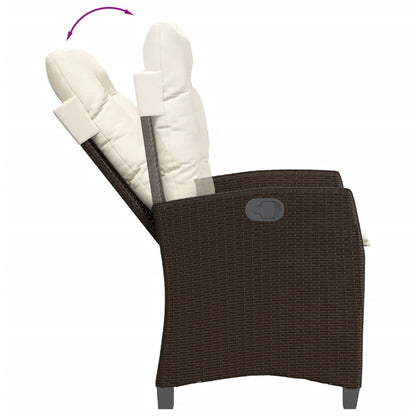 Garden Dining Set Table: Black, Chairs: Brown, Cushions: Cream White