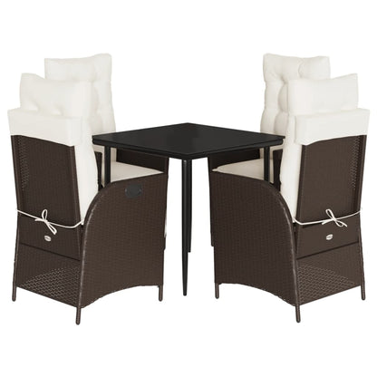 Garden Dining Set Brown PE Rattan Standard