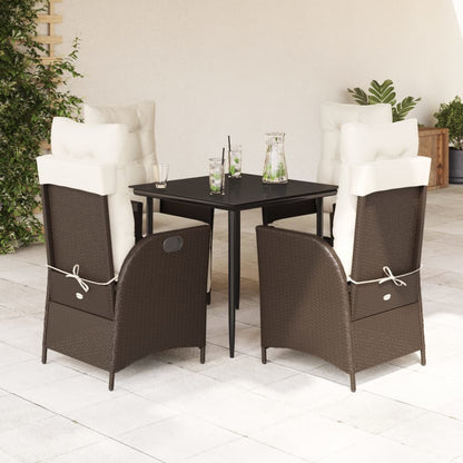 Garden Dining Set Brown PE Rattan Standard