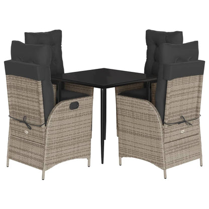Garden Dining Set Grey, Black