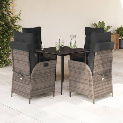 Garden Dining Set Grey, Black