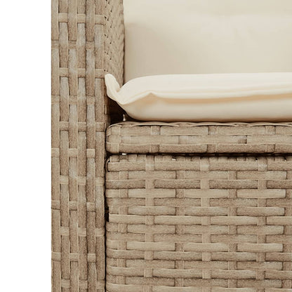 Garden Dining Set Beige PE Rattan Adjustable Armrests