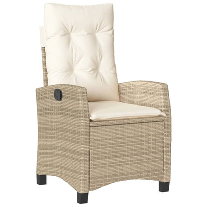 Garden Dining Set Beige and Black PE Rattan 5-Piece Set