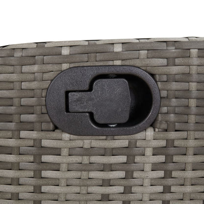 Garden Dining Set Gray Poly Rattan Medium Adjustable Armrests
