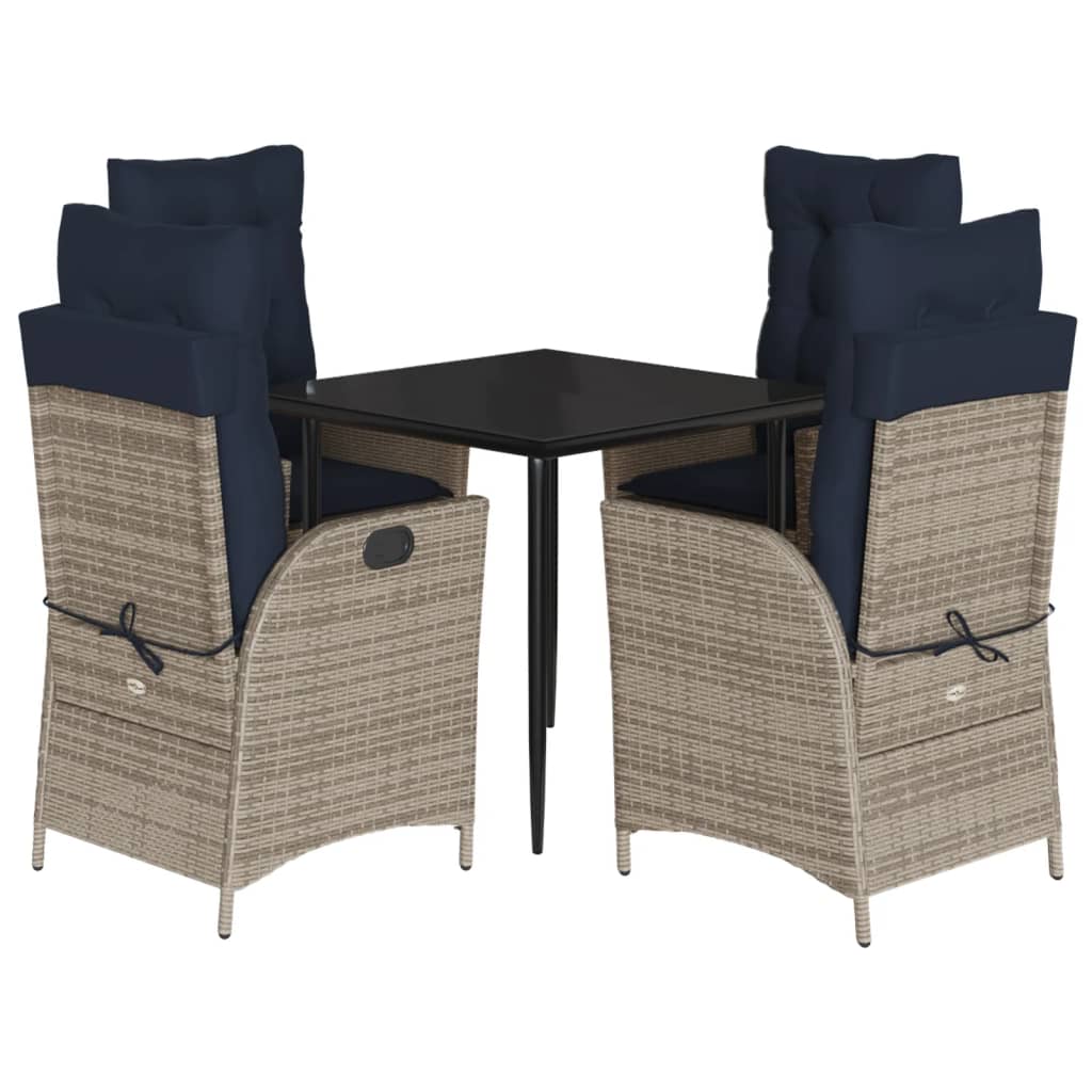 Garden Dining Set Gray, Black, Navy Blue