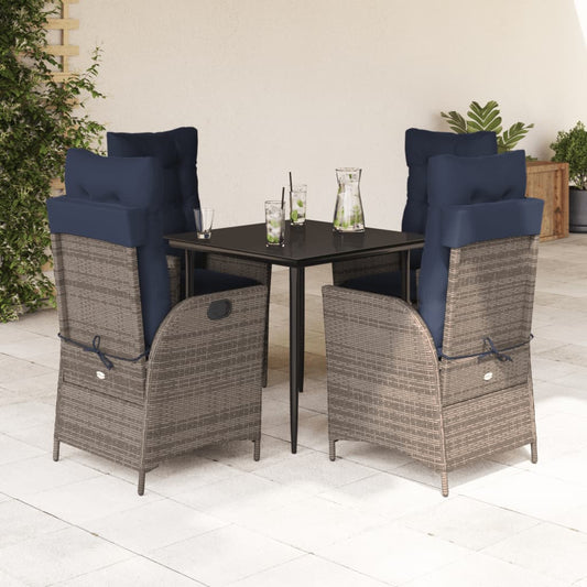 Garden Dining Set Gray, Black, Navy Blue