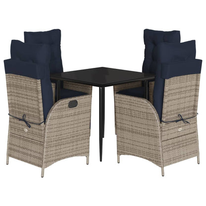 Garden Dining Set Grey PE Rattan Medium Garden Dining Set