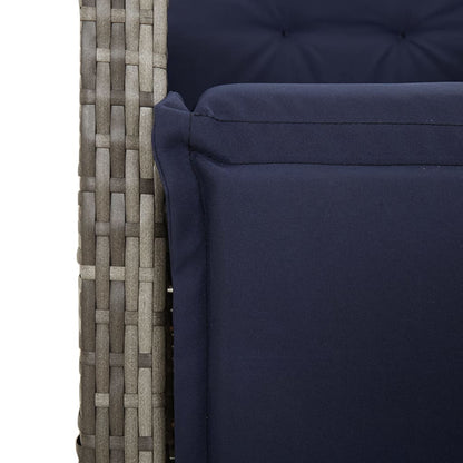 Garden Dining Set Grey PE Rattan Medium Garden Dining Set