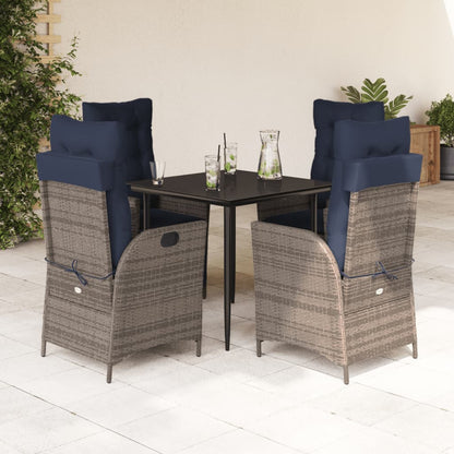 Garden Dining Set Grey PE Rattan Medium Garden Dining Set