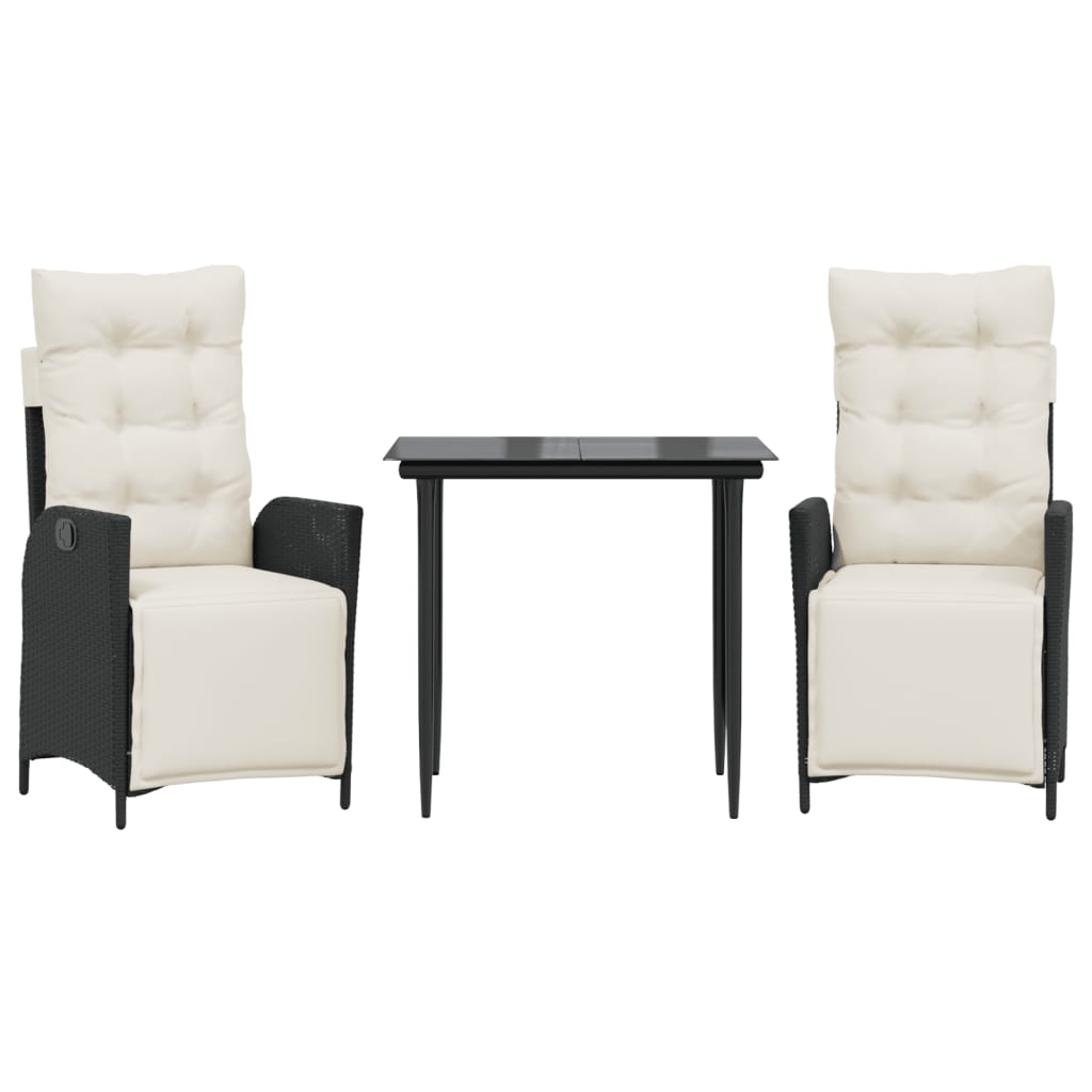 Garden Dining Set Black, Cream White