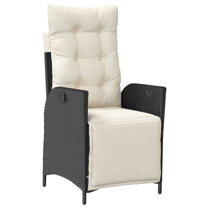 Garden Dining Set Black, Cream White PE rattan 5 Piece