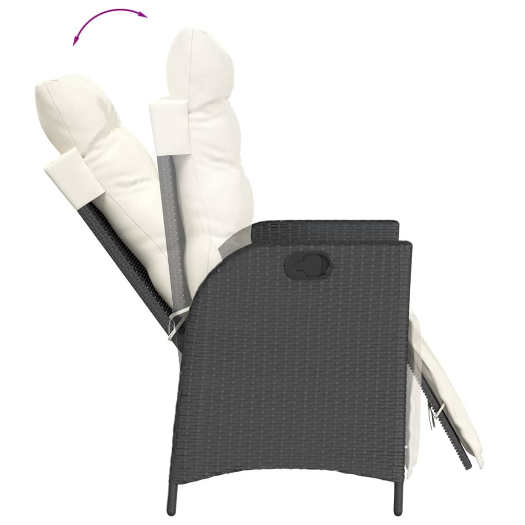 Garden Dining Set Black, Cream White PE rattan 5 Piece