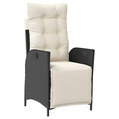 Garden Dining Set Black PE rattan 3 Piece Removable Covers