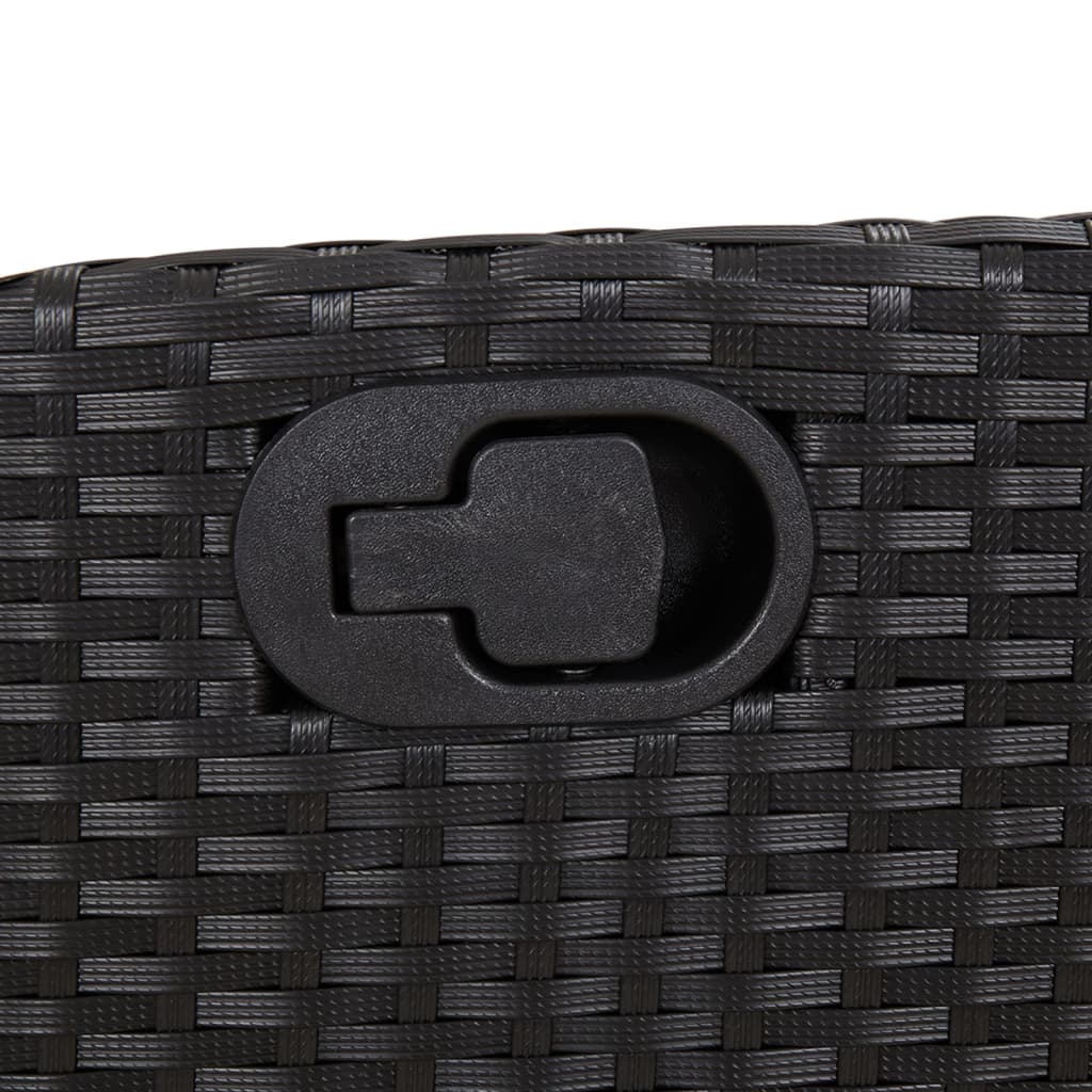 Garden Dining Set Black PE rattan 3 Piece Removable Covers
