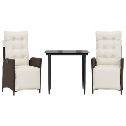 Garden Dining Set Brown PE rattan 3 Piece Set